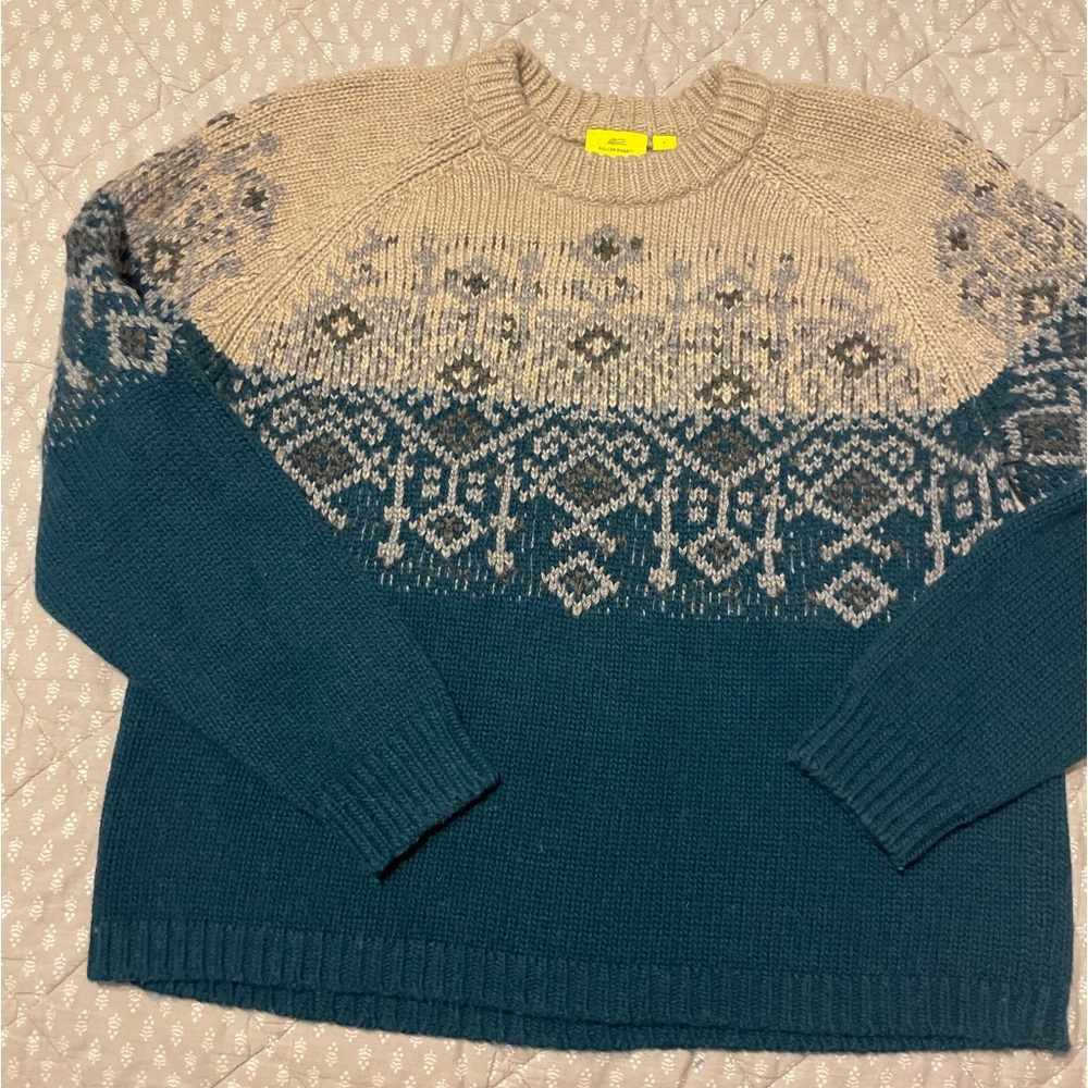 Roberta Roller Rabbit Stala Fair Isle sweater size Large color Pine